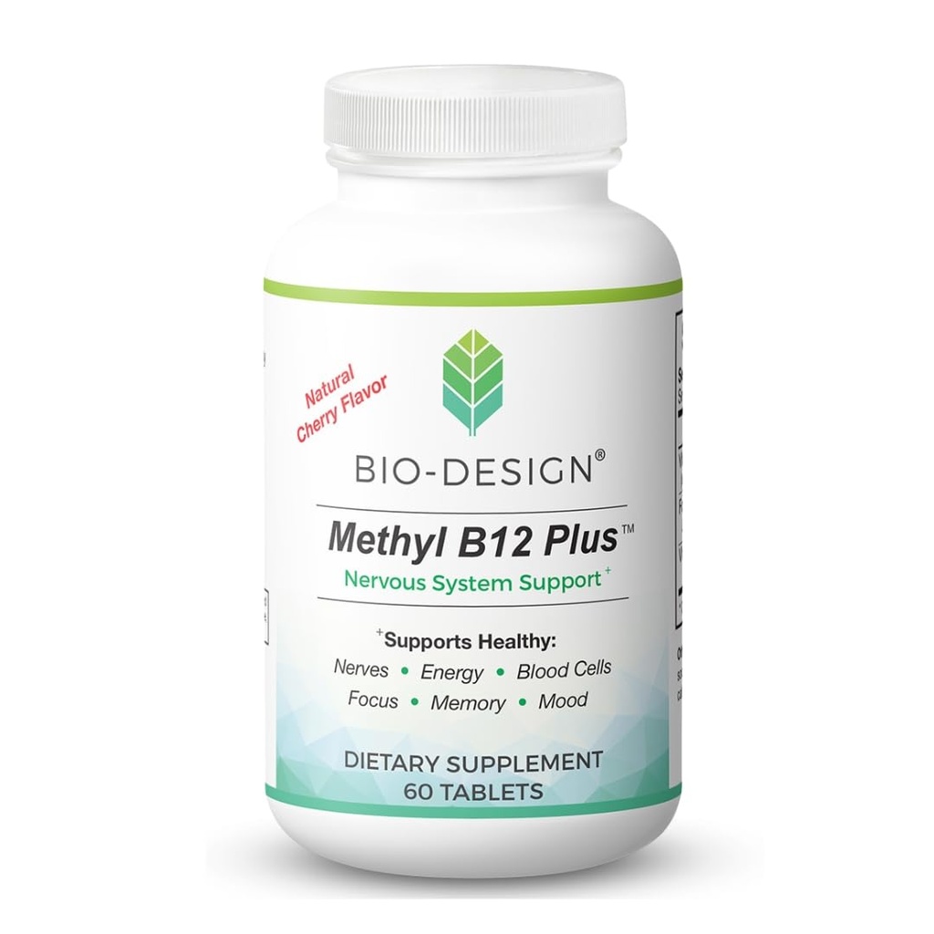 Μεθύλιο B12 5000 mcg Plus Folate Supplement - Μεθυλοκοβαλαμίνη, L-μεθυλοφολική - Μεθυλιωμένη & Βιοδιαθέσιμη – Υποστηρίζει Υγιές Νευρικό Σύστημα, Ενεργειακός Μεταβολισμός, & Εγκεφαλική Υγεία - 60 Δισκία