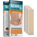 NUVADERMIS Silicone Scar Sheets - Extra Long Scar Sheets for C-Tegment, Tummy Tuck, Keloid, and Surgical Scars - Reuseable Medical Grade Silicone Scar Sheets - Pack of 4 - Ελαφρύς Τόνος