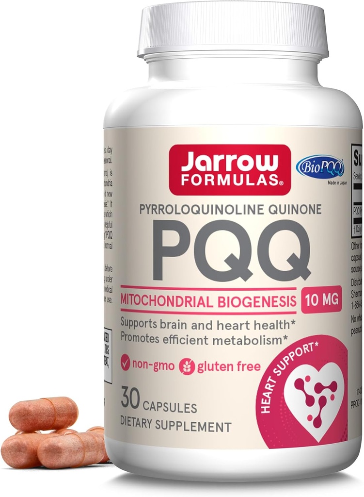 Jarrow Formulas® PQQ 10 mg, Dietary Supplement, Heart, Brain, and Metabolism Support, 30 Veggie Capsules, 30 Day Supply