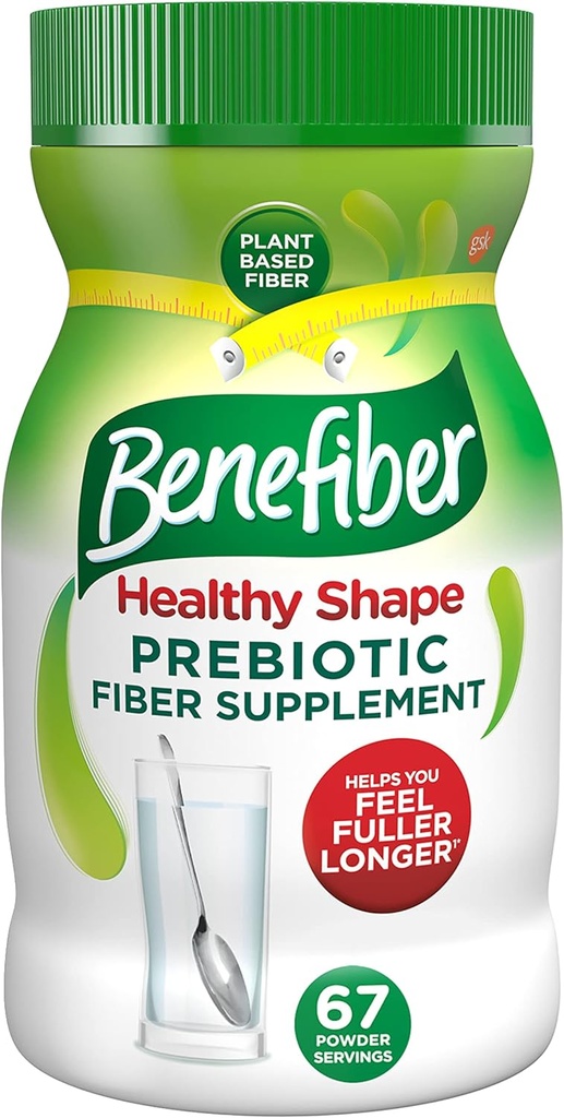Beneiber Healthy Shape Prebiotic Fiber Supplement Powder for Digestive Health, Daily Fiber Powder - 67 Σερβιρίσματα (17,6 Ουγγιά)