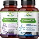 Zazzee Myo-Ινοσιτόλη Κάψουλες και USDA οργανικές κάψουλες Vitex, Vegan, μη ΓΤΟ και όλα-φυσικά