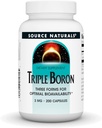 Source Naturals Triple Boron, Τρεις Μορφές για Βέλτιστη Βιοδιαθεσιμότητα * 3 mg - 200 Κάψουλες