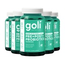 Goli Pre Pro Postbiotic Gummies - Worlds First 3-in-1 Formula with DE111 Probiotics, XOS Prebiotics, MCC1849 Postbiotics - Vegan, Non-GMO, Gluten-Free, 300 Count (5 Pack)