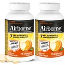 Airborne 1000mg Βιταμίνη C + Zinc Ανοσοποιητικό συμπλήρωμα υποστήριξης Μασώμενα δισκία, Εσπεριδοειδή Γεύση με Ισχυρές Αντιοξειδωτικές Βιταμίνες A C & E, 116 Μασώμενα δισκία (2 Συσκευασία)