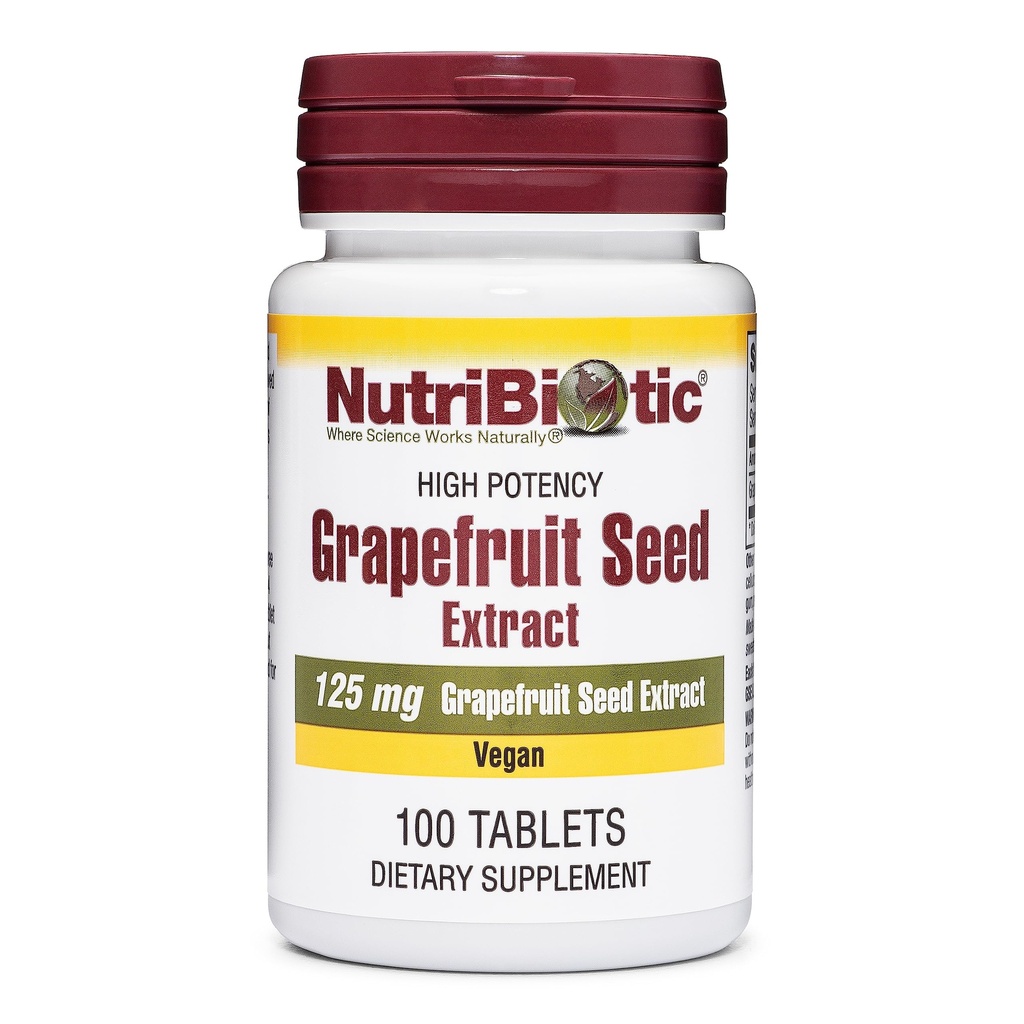NutriBiotic – Grapefruit Seed Extract Tablets 125mg, 100 Count | Premium Grade GSE with Bioflavonoids | Potent Immune & Overall Health Support | Easy to Swallow | Vegan, Gluten Free, Non-GMO