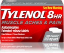 Tylenol 8 ώρες Μυϊκοί πόνοι & πόνος δισκία ακεταμινοφαίνη για μυϊκό πόνο & αρθρώσεις, 100 ct
