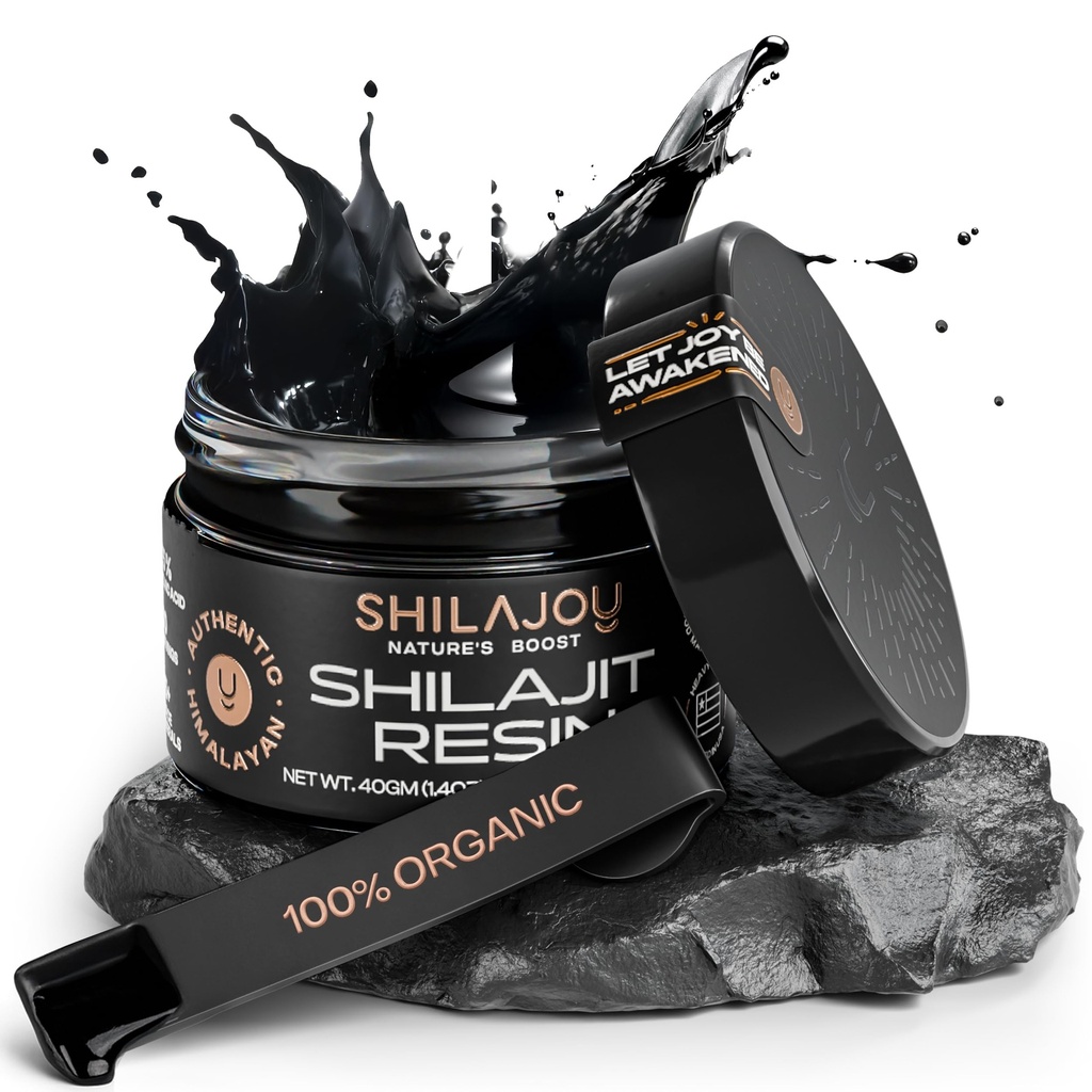 Organic Shilajit Resin for Men & Women - Καθαρός χρυσός βαθμός Ιμαλαΐων με >75% Fulvic Acid και 85+ Trace Minerals, U.S. Lab Tested, Energy Boost & Immune Support (40gm - 80 Servings)
