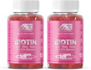 MB One Biotin Gummies-High Potency-Healthy Hair, Skin and Nails Ενίσχυση, Βιταμίνη Β7, (10000 McG) Μη-GMO, Pectin Plant Με βάση, για παιδιά και ενήλικες, Strawberry Natural Flavor 2 Pack