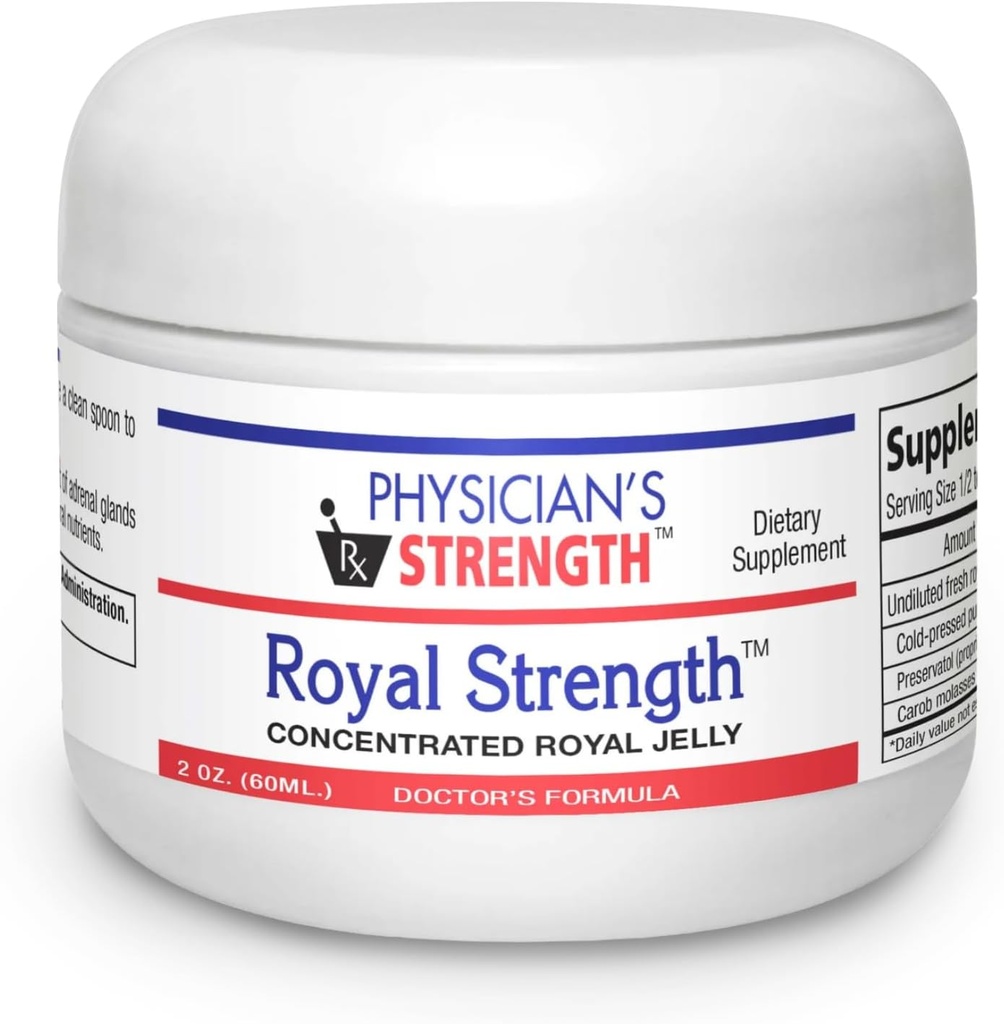 Δύναμη του γιατρού Royal Strength - 60 mL - Φρέσκο βασιλικό ζελέ με αυστριακό έλαιο κολοκύθας - Ενέργεια και Adrenal Support