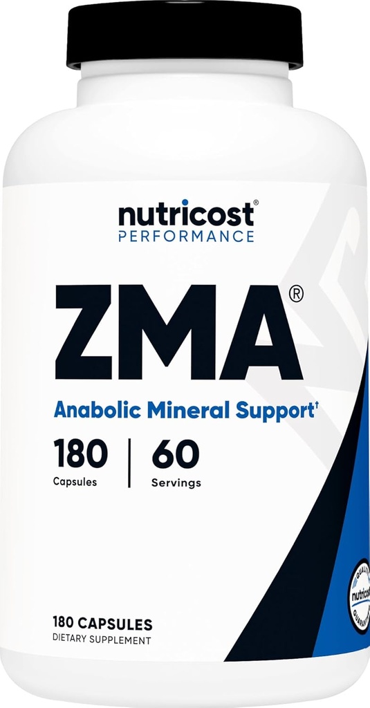 Nutricost ZMA 180 κάψουλες - Μη ΓΤΟ και συμπλήρωμα ZMA χωρίς γλουτένη