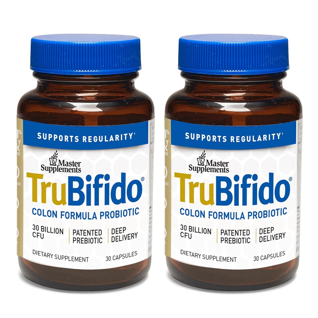 Master Supplements TruBifido - 30 Capsules, Pack of 2 - Powerful Probiotic for Colon Health & Energy - Immune Booster, Supports Regularity - Gluten Free - 60 Total Servings