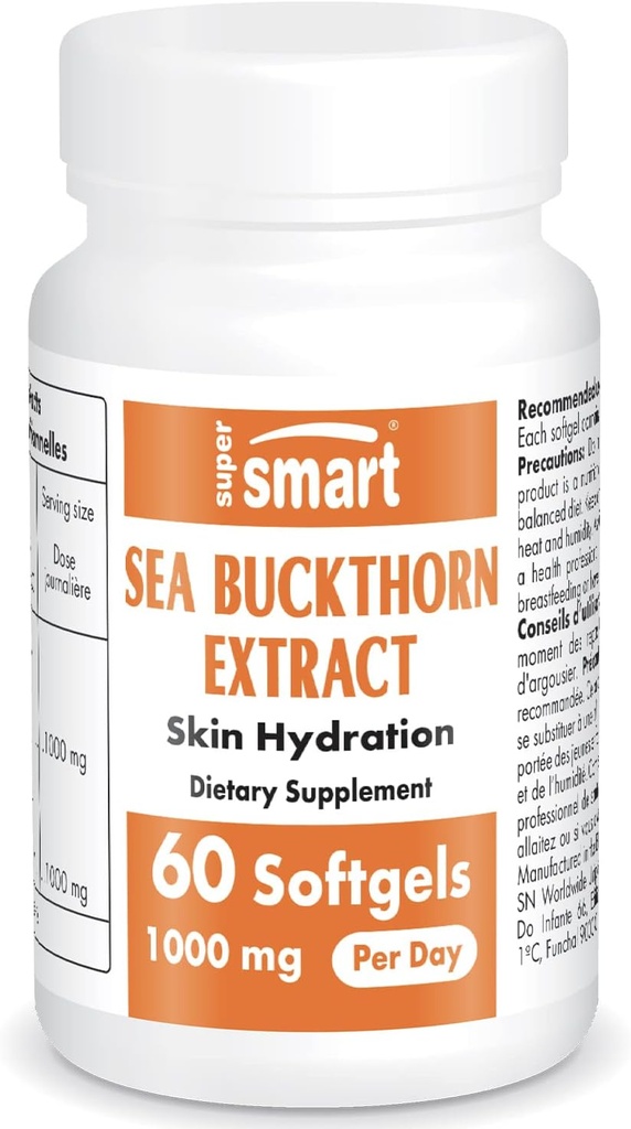 Supersmart - Sea Buckthorn Extract 500 mg - Argousier Extract με Ωμέγα 7 - Βοηθά με Digestive Προβλήματα 
