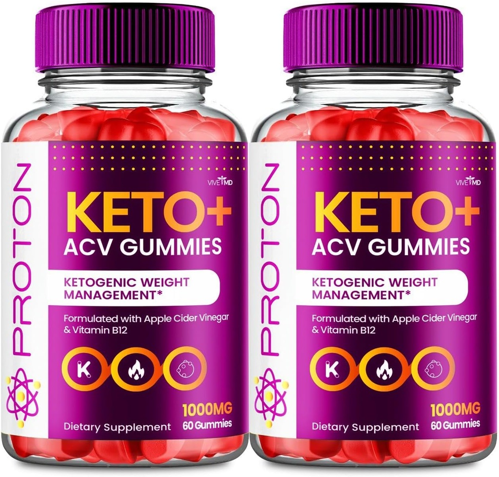 VIVE MD Proton Keto ACV Gummies Advanced Weight Management, Protein Keto ACV Gummies, Proton Keto Plus Gummies with Apple Cider Vinegar Supplement 1000mg, Proton Keto+ACV Gummies Reviews (2 Pack)