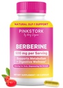 Pink Stork Berberine 500 mg - Daily AMPK Metabolic Activator - 500 mg Metabolism + Gut Health Support for Women - Third-Party Tested - Vegan - Non-GMO - 30 Capsules