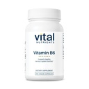 Vital Nutrients Vitamin B6 - Vegan Pyridoxine HCl B6 Vitamins for Nervous System, Muscle, Bone Health* - High-Potency Vitamin B6 for Menstrual Discomfort * - Gluten, Dairy, Soy Free -100 Capsules