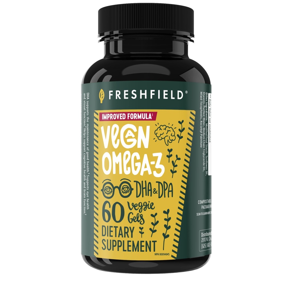 Vegan Omega 3 DHA: Algae Oil, πιο κριτική, Carragenan δωρεάν, βιώσιμη, δοκιμαστεί, χωρίς βαρέα μέταλλα, Fish Oil Alt, Φυτική βάση Omega. Υποστηρίζει καρδιά, εγκέφαλο, κοινή υγεία w/DPA