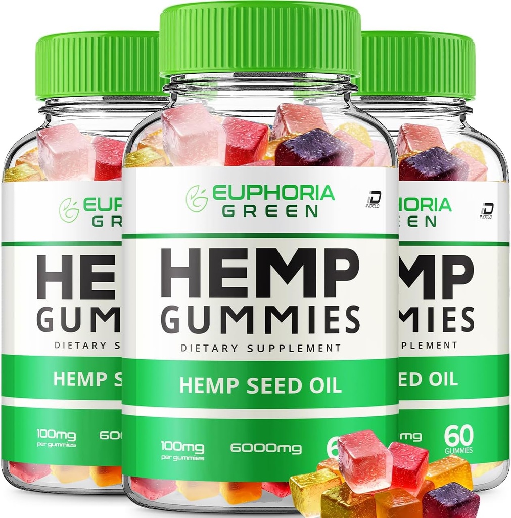 Euphoria Green Hemp Gummies - με εκχύλισμα κάνναβης EuphoriaGreen Hemp Gummies Εμβόλιο συμπλήρωμα, Υγεία και ευεξία Υποστήριξη, Όλα τα φυσικά Euphoria Green Hemp Gummy (3 Pack - 180 Gummies)