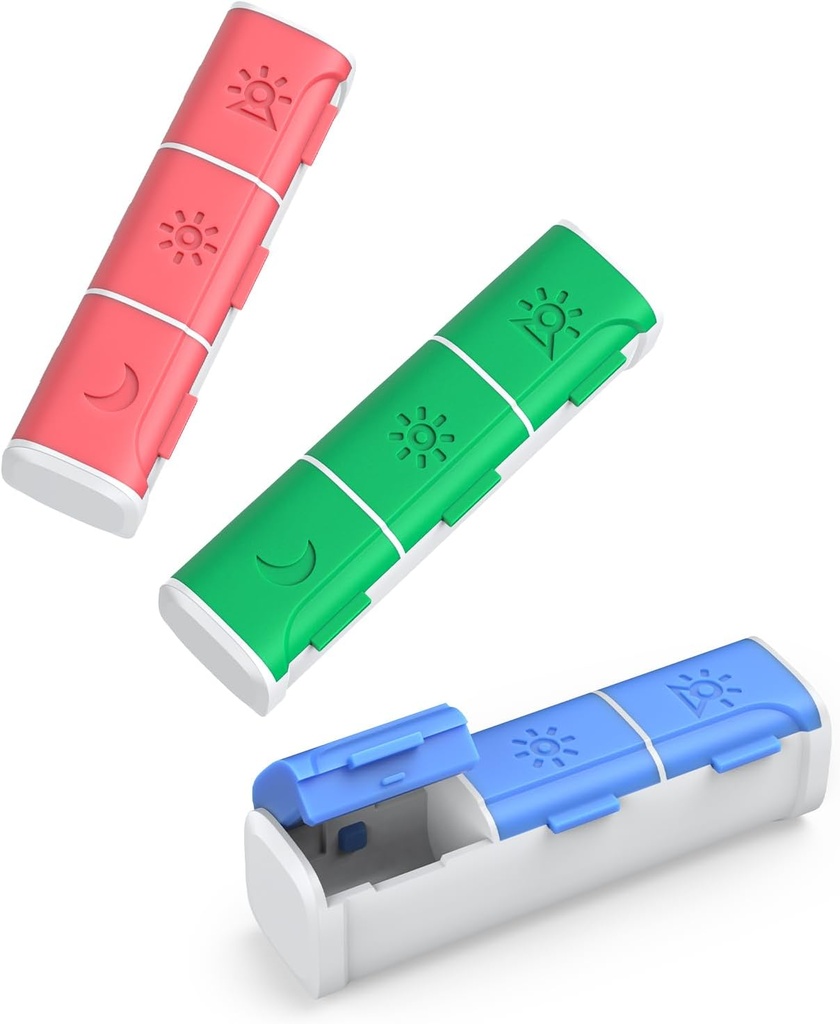Pill Organizer 3 φορές την ημέρα, (3 Πακέτο) Μικρό κουτί χάπι, Καθημερινή διοργανωτής χάπι, Moisture Proof Travel Pill περίπτωση για Pocket Purse, Φορητό κουτί ιατρικής για να κρατήσει βιταμίνες, ιχθυέλαια, συμπληρώματα