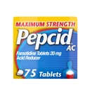 Pepcid AC Maximum Strength Heartburn Relief Tablets, Famotidine 20mg Acid Reducer, Fast-Acting Antacid, Helps Prevent & Relieve Heartburn from Acid Indigestion, Value 75 ct Bottle