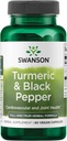 Swanson Turmeric & Black Pepper - Organic Joint Health, Heart Health, Digestion, & Liver Support Supplement - Natural Formula for Enhanced Bioavailability & Absorption - (60 Veggie Capsules)