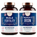 WINDSOR BOTANICALS Male Fertility Supplement and Iron Pills with Folic Acid - Fertility and Prenatal Bundle