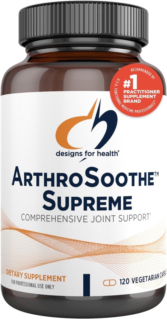 Designs for Health ArthroSoothe Supreme - Joint Support Supplement for Adults with Glucosamine Sulfate, Quercetin, Green Lipped Mussel, MSM, Chinese Skullcap + More - Non-GMO (120 Capsules)