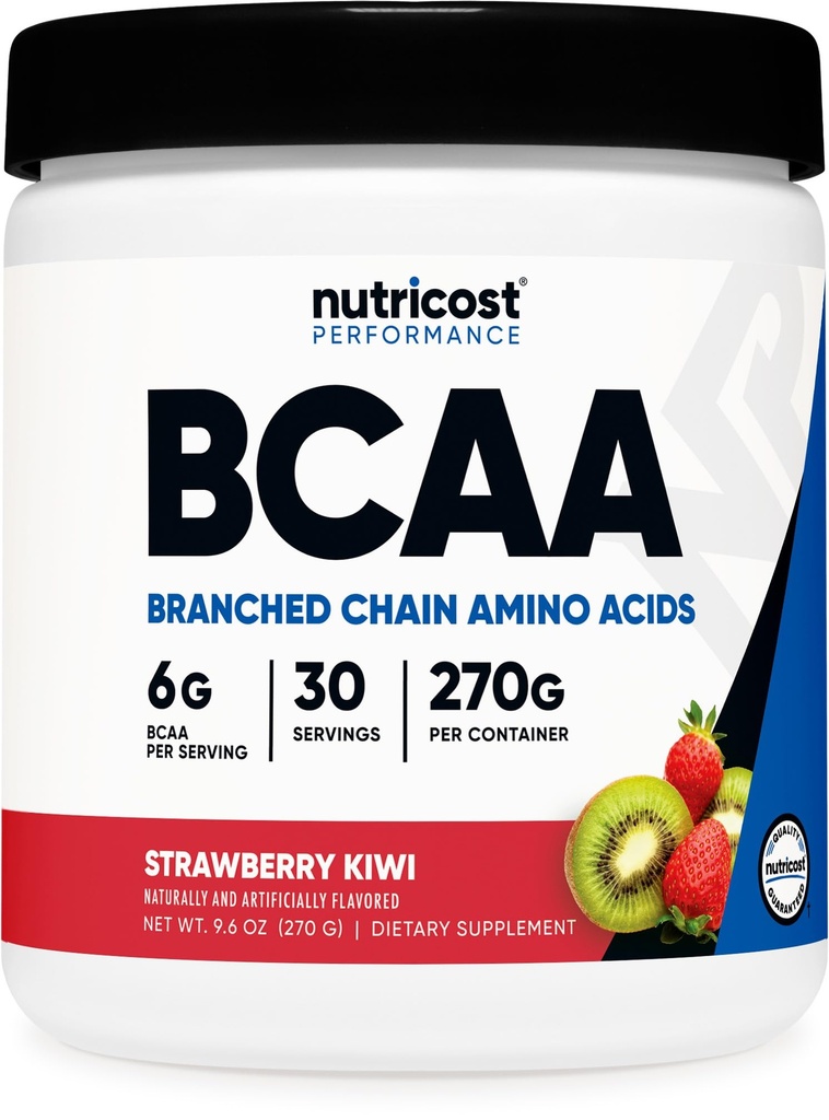 Nutricost BCAA σκόνη (Strawberry Kiwi, 30 σερβιέτες) - Βέλτιστη 2:1:1 αναλογία