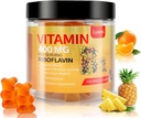 Βιταμίνη B2 Gummies, Βιταμίνη B2 Riboflavin Gummies 400mg με Μαγνήσιο & Coq10, Ημικρανία Ανακούφιση & Κεφαλαλγία Ανακούφιση, για Παιδιά & Ενήλικες, 90 Μασώμενα Gummies (1)