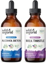 Άγρια & οργανική αλκοόλη Αποτοξίνωση 4 fl oz & Γάλα Thestle Βάμμα 4 fl oz