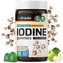 BIO KRAUTER Iodine Gummies - 60 Vegan Chews - 250 mcg Ιωδιούχο κάλιο - Συμπλήρωμα ιωδίου με Selenium Zink - Apple Flavor, Chews με βάση το πεκτίνη