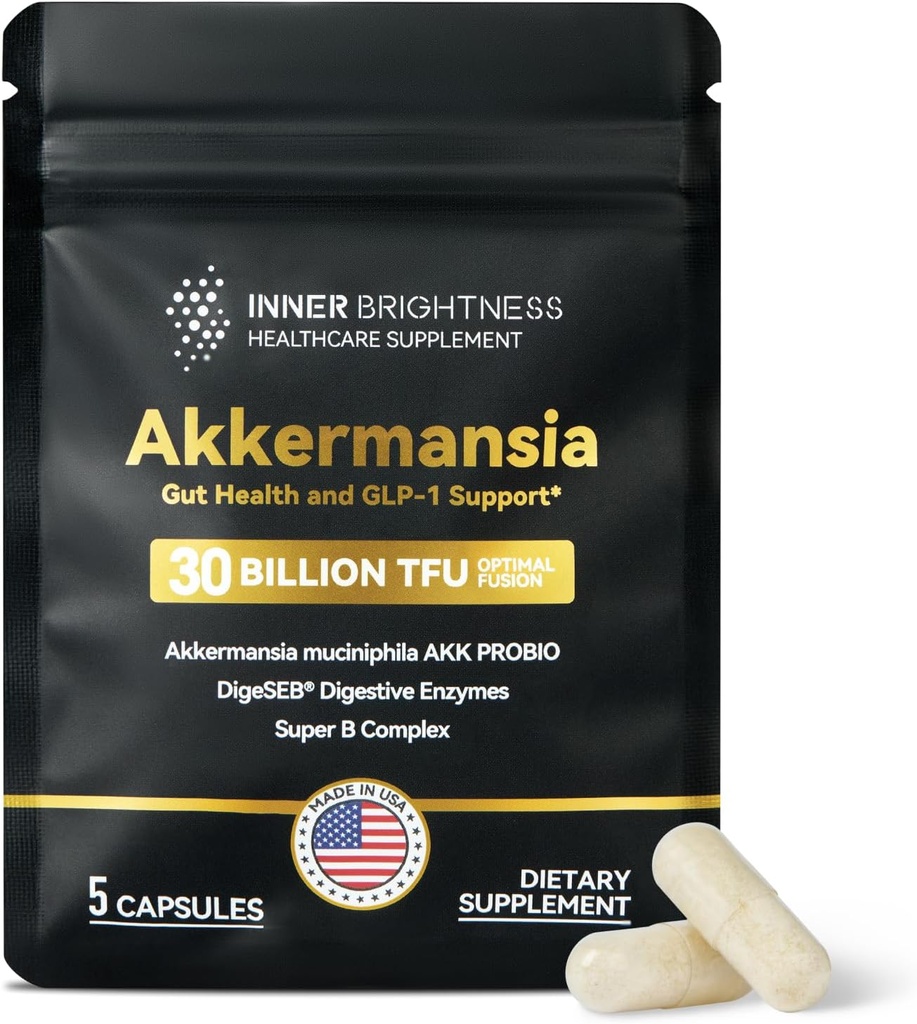 Akkermansia Probiotic, GLP-1 συμπλήρωμα για την υγεία των ούρων και την πέψη, DigeSEB Digestive Enzymes & Vitamin B Complex - 30 δισεκατομμύρια TFU, τρίτο μέρος δοκιμαστεί, 5 κάψουλες