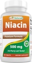 Best Naturals Niacin 500mg 250 δισκία με Flushing - Επίσης ονομάζεται βιταμίνη Β3 (250 Count (Pack of 1))