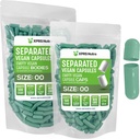 XPRS Nutra Vegan Μέγεθος 00 Χωριστές κάψουλες - 500 Count Premium Κενές κάψουλες χωρίζονται σε τσάντες - 00 Χάπια Κενά για συμπλήρωμα DIY πλήρωσης (Πράσινο φασκόμηλο)