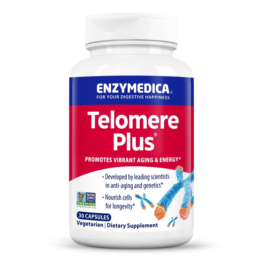 Enzymedica, Telomere Plus, Υποστήριξη ενζύμων για την Κυτταρική Υγεία, 30 Κάψουλες