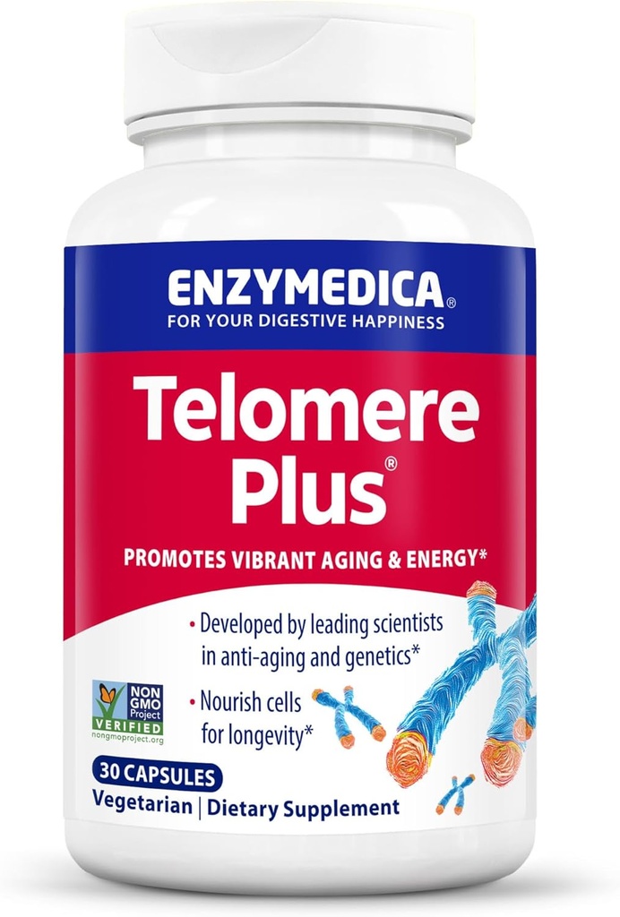 Enzymedica, Telomere Plus, Υποστήριξη ενζύμων για την Κυτταρική Υγεία, 30 Κάψουλες