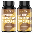 Λιποσωμική Turmeric Κουρκουμίνη 2200 mg με Μαύρο Πιπέρι για Ενισχυμένη Απορρόφηση και Κοινή Υποστήριξη, 60 softgels (2 Φιάλες)