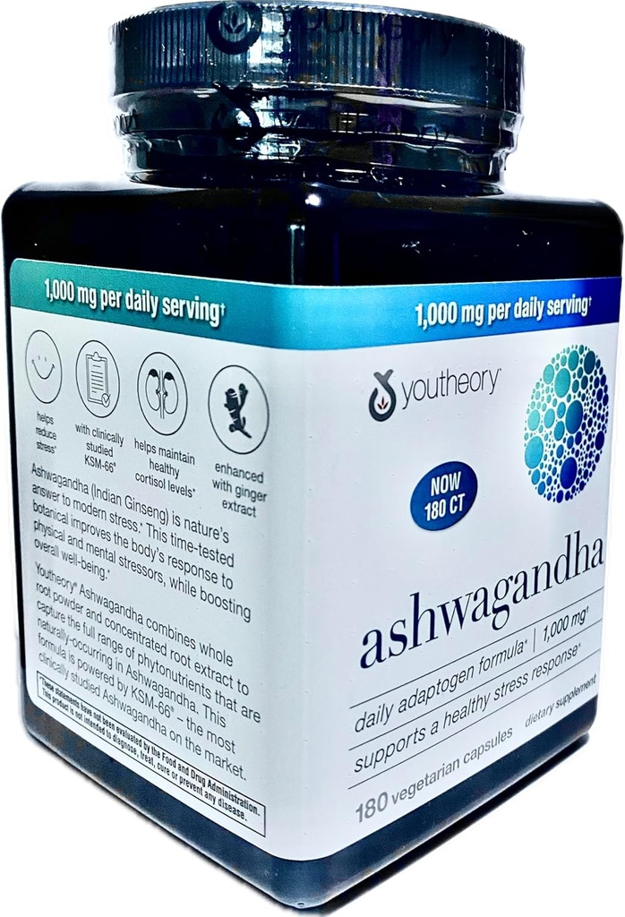 Γενόσημο συμπλήρωμα Ashwagandha Βιολογικό KSM-66 Ashwagandha χορτοφαγικό συμπλήρωμα 180 κάψουλες, 1000mg ανά καθημερινή υπηρεσία, Βοήθεια Υποστήριξη Υγιεινή αντιμετώπιση στρες, Pearl White