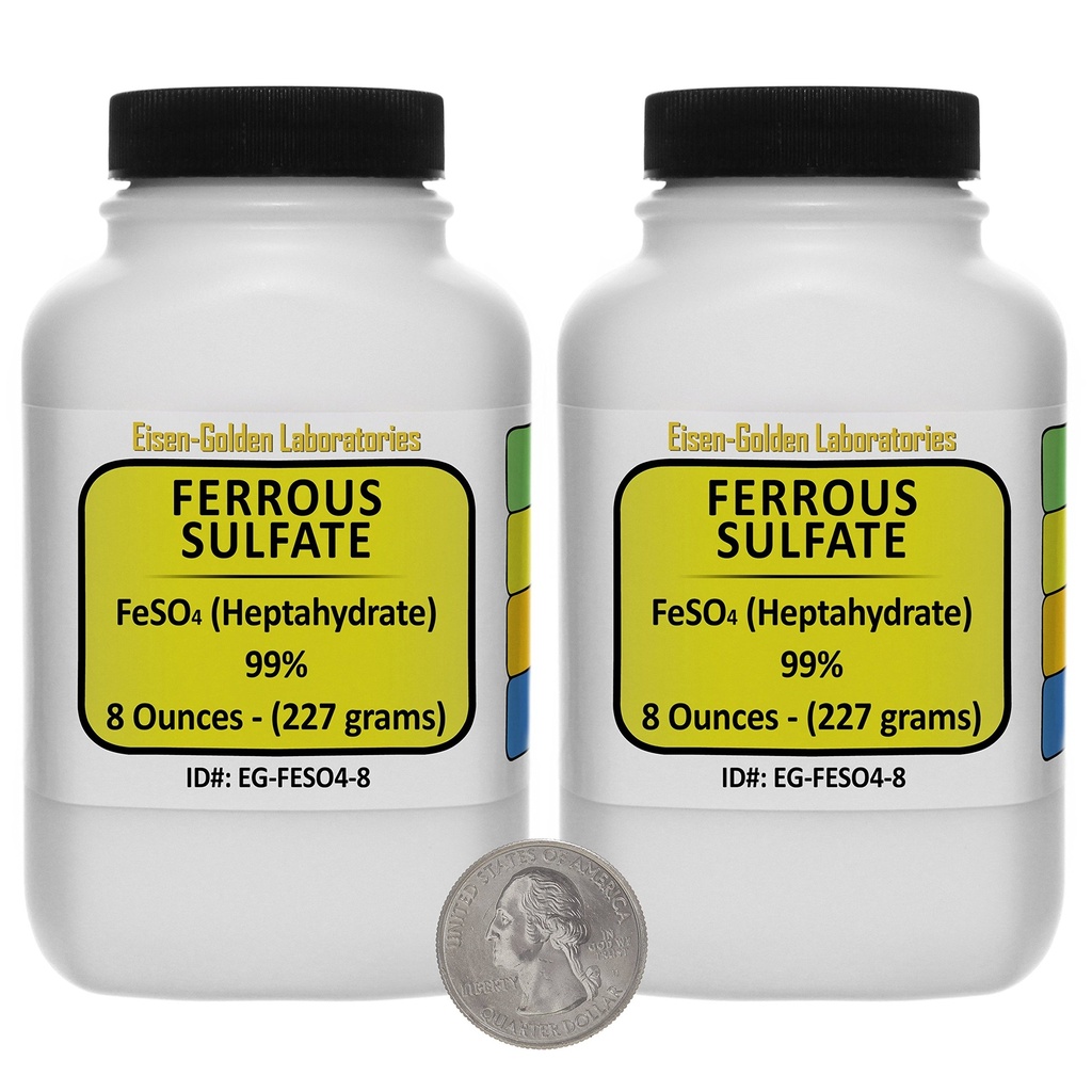 Σιδήρου θειικό [FeSO4] 99% ACS βαθμού σκόνη 1 Lb σε δύο διαστημικές φιάλες