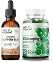 Άγρια & οργανικά Slippery Elm Βάμμα 2 fl oz & Chlorophyl Gummies 60 μάσημα