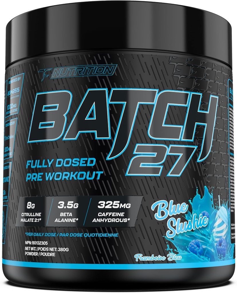 TC Nutrition Batch 27 Pre Workout Powder - 8g Citrulline, 3.5g Beta Alanine, 2.5g Betaine, 325mg Caffeine 