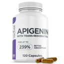Advanced Apigenin Supplement with Resveratrol for Superior Bioavailability– 50mg Apigenin for Sleep Support Without Melatonin-Συμπληρώνει το Θρεονικό μαγνήσιο, L Theanine- 120 Κάψουλες, Vegan Friendly
