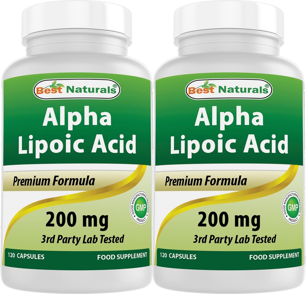 Best Naturals Alpha Lipoic Acid 200 Mg 120 Κάψουλες (120 Count (Pack of 2))