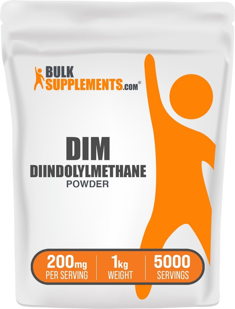 BulkSupplements.com DIM Powder - Diindolylmethane Powder, DIM Supplement for Men & Women - DIM 200mg, Χωρίς γλουτένη - 200mg ανά Σερβίρισμα, 5kg (11 λίβρες) (πακέτο των 5)