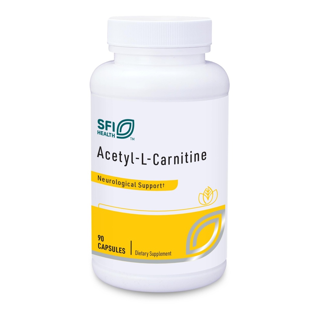 Klaire Labs SFI Health Acetyl-L-Carnitine 500 mg - Hypoallergenic Acetyl L-Carnitine Supplement - Προάγει τη Γνωστική Υγεία, την Ενεργειακή Παραγωγή & την Υποστήριξη του Εγκεφάλου (90 Κάψουλες)