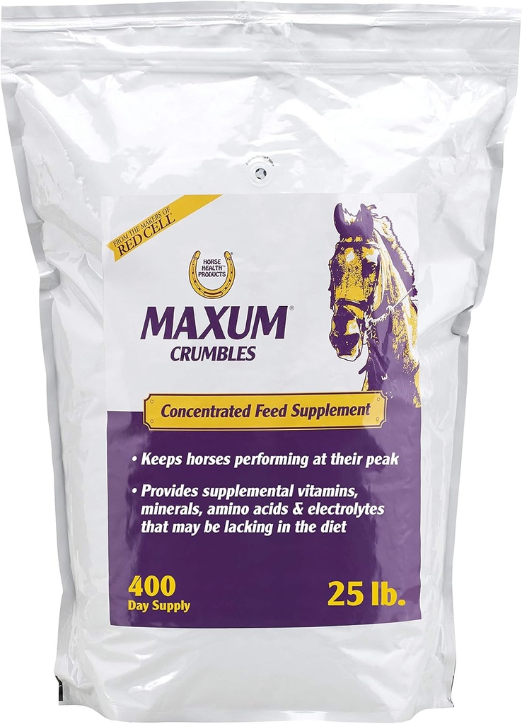 Horse Health Max Crumbles Συμπυκνωμένο συμπλήρωμα ζωοτροφών για τα άλογα, παρέχει μια ευρεία γκάμα Ωφέλιμων θρεπτικών συστατικών για το σημερινό ιππικό αθλητή 25 Λίρες
