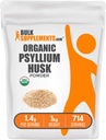 BulkSupplements.com Βιολογικό Psyllium Husk Powder - Psyllium Husk Powder for Bakeing, Fiber Supplement - Χωρίς γλουτένη, 1,4g per Serving, 1kg (2,2 lbs) (Συσκευασία των 1)