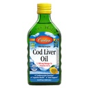 Carlson - Cod Liver Oil, 1100 mg Omega-3s, Συμπλήρωμα Υγρού ιχθυελαίου, Wild-Caught Norwegian Arctic, Sustainablely Soured Nordic Liquid, Lemon, 250 ml