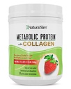 NaturalSlim Metabolic Protein Powder with Collagen, whey protein powder shake, Hydrolyzed Collagen with L-Glutamine for Metabolic Support, Digestion, Skin, Joints & Muscle, Low Carb 17.06oz Strawberry