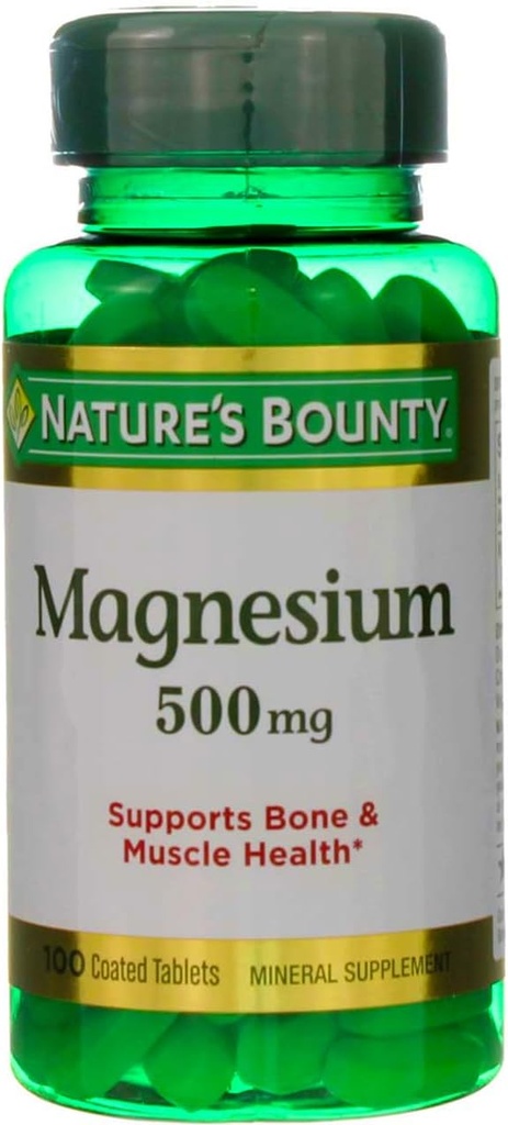 Nature's Bounty Magnesium 500 mg Δισκία 100 ea (πακέτο του 2)