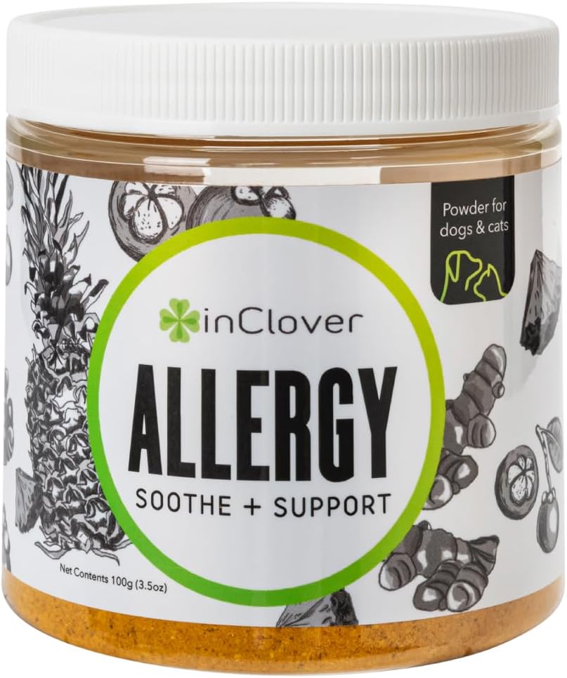 Στο Clover Φυσικό αλλεργιογόνο σκυλί συμπλήρωμα ανακούφισης με Turmeric - BioResiliant θεραπεία συμπλήρωμα σκόνης για σκύλους με εποχιακές αλλεργίες, Mangosteen βοηθά να διατηρήσει επίπεδα ισταμίνης